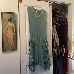 Silk and Velvet Flapper Dress from 1920